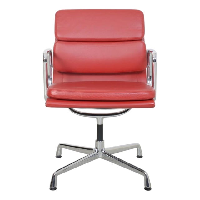 EA-208 Chair in Red Leather by Charles Eames, 2005 For Sale