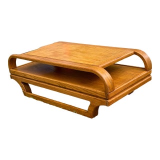 Late 20th Century Post Modern Stratford Oak Coffee Table Lou Hodges Style For Sale