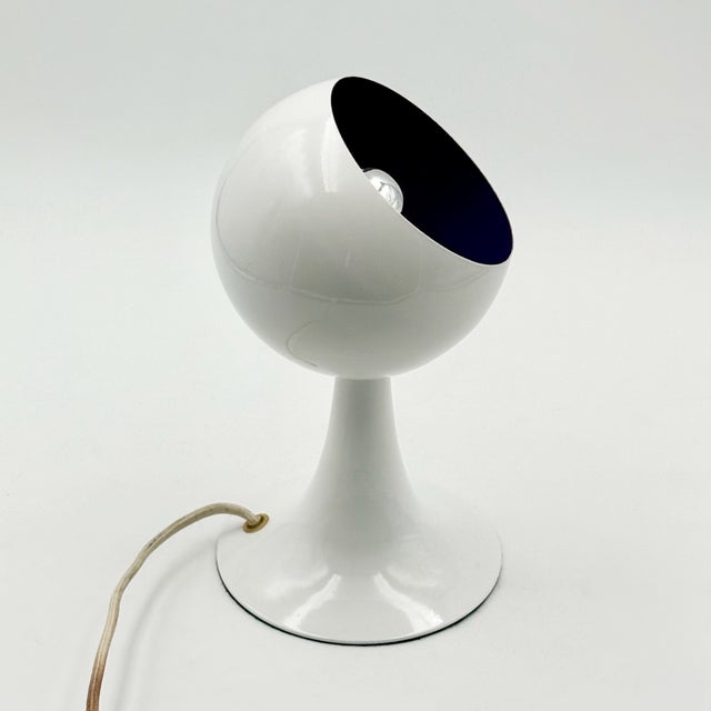 Vintage Tulip Table Lamp with Purple Interior Shade, 1990s For Sale - Image 4 of 13