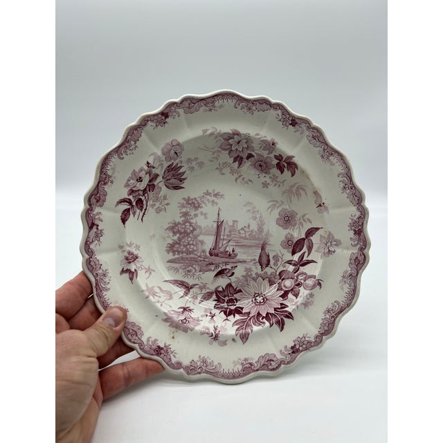 A Antique Staffordshire Mulberry Transfer Decorated Soup Bowl, Circa 1830’s Made in the Staffordshire district of Stoke on...