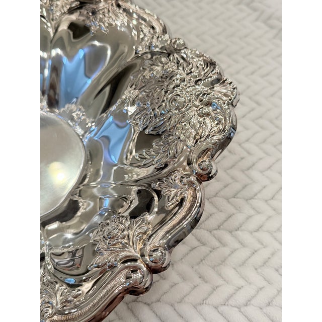Vintage Oneida Ornate Floral Silverplate Centerpiece Bowl For Sale - Image 10 of 10