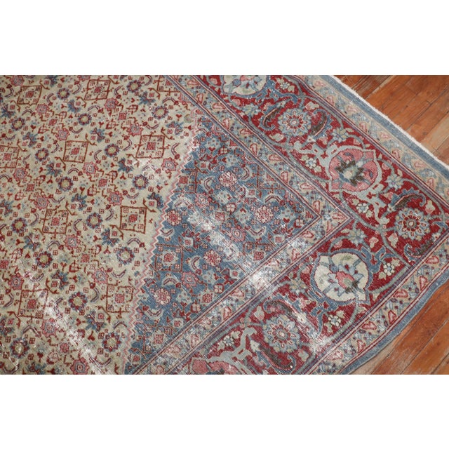 Early 20th Century Worn Tabriz Room Size Rug - 9'6" x 13'6" For Sale - Image 11 of 11
