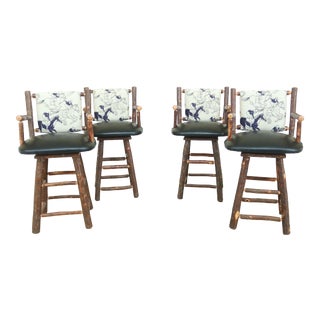 Set of 4 Adirondack Style Bar Stool Chairs ~ Horse Racing For Sale