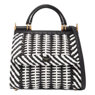 2019 Dolce Fall Dolce & Gabbana Sicily 58 Small Woven Nappa Bag Top Handle Shoulder Bag For Sale
