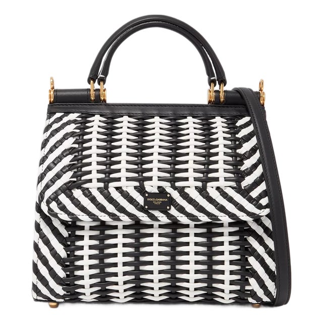 2019 Dolce Fall Dolce & Gabbana Sicily 58 Small Woven Nappa Bag Top Handle Shoulder Bag For Sale