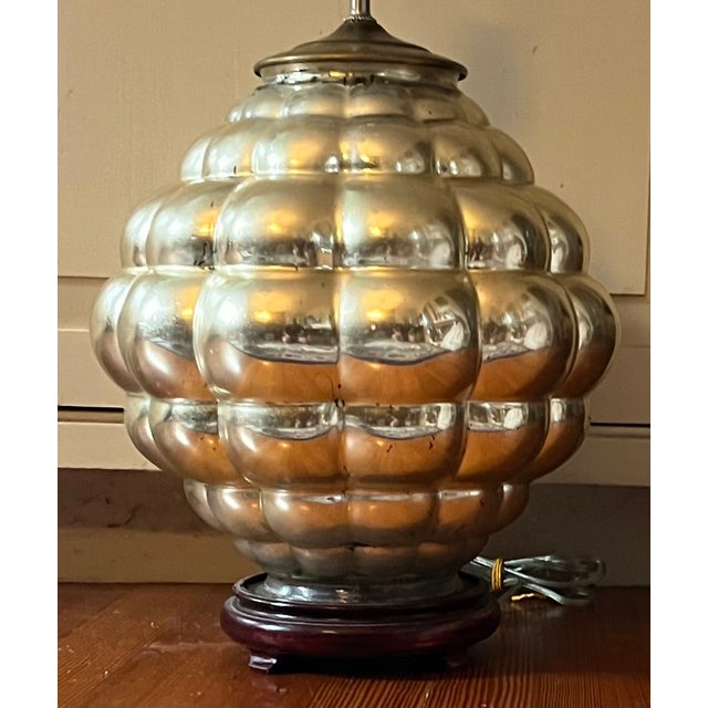 Mid-Century Modern Silvered Mercury Glass Table Lamp Circa 1950 For Sale - Image 10 of 12