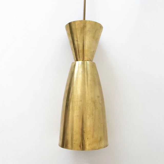 Mid-Century Modern Diabolo Brass Pendant Light For Sale - Image 6 of 13