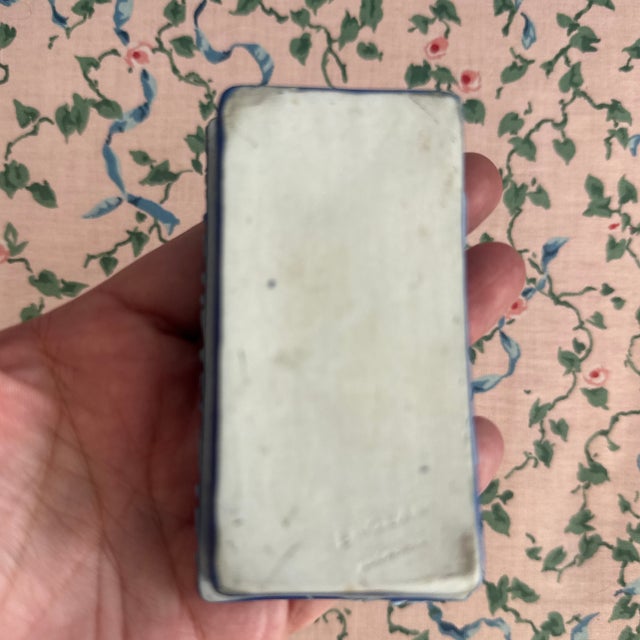Late 19th Century Wedgwood Jasperware Cobalt Blue Matchbox Striker For Sale - Image 10 of 10