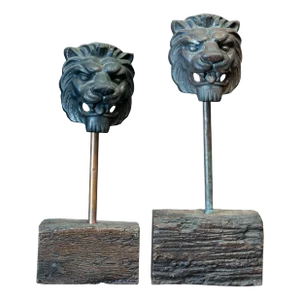 19th Century English Mounted Lion Masks in Cast Iron