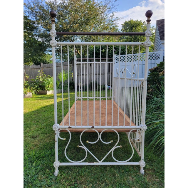 White Early 20th Century Vintage Iron Daybed For Sale - Image 8 of 11