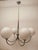 Metal 6-Light Chrome Chandelier with Glossy White Sphere Glasses, 1980s For Sale - Image 7 of 18