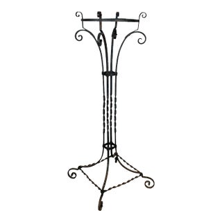 Antique Victorian Wrought Iron Garden Plant Stand - 42" For Sale