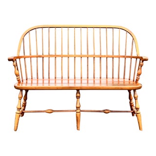 Ethan Allen Maple Windsor Bench Settee For Sale