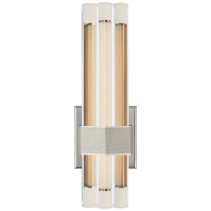 Lauren Rottet for Visual Comfort Signature Fascio 14" Asymmetric Sconce in Polished Nickel with Crystal