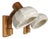Wood Wall Lights with Fabric Shades from Fischer Leuchten, 1960s, Set of 2 For Sale