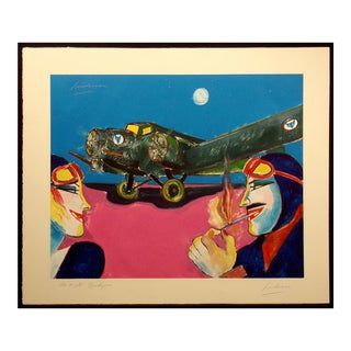 1980s Earl Linderman "Midnight Rendezvous" Hand Signed Original Artwork For Sale