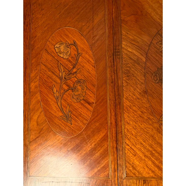 19th Century French Louis XVI Style Inlaid Mahogany Vanity With Mirror, Circa 1870 For Sale - Image 11 of 18