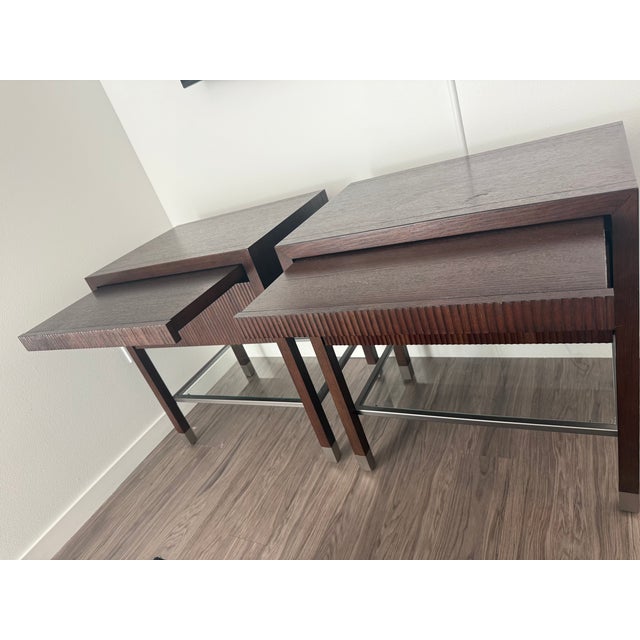 Mid-Century Modern Chestnut Night Table-Set of 2 For Sale - Image 10 of 12