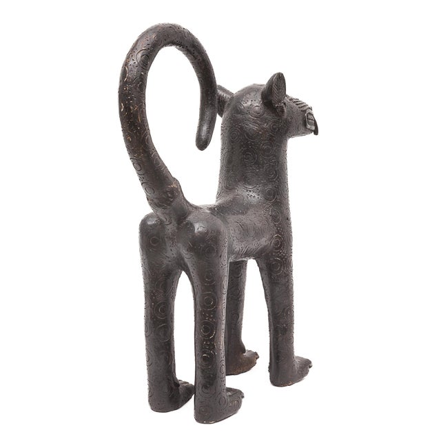 Benin Artist, Pair of Royal Leopards, 1800s, Bronze For Sale - Image 4 of 13