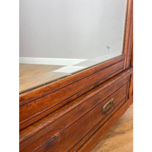 Antique French Style Oak Wardrobe with Mirrored Door For Sale - Image 11 of 18