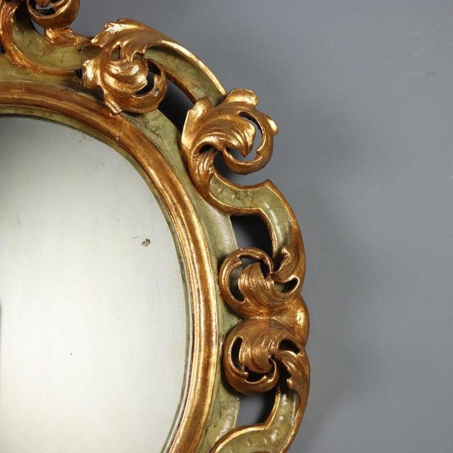 Wood 19th Century Eclectic Mirror in Carved and Gilded Wood, Italy For Sale - Image 7 of 11