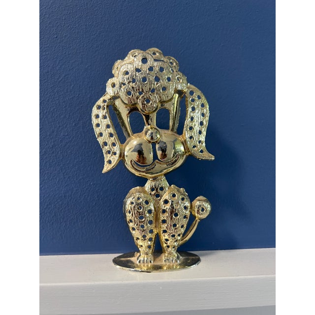 1970s 1970s Gold Poodle Earring Holder For Sale - Image 5 of 5