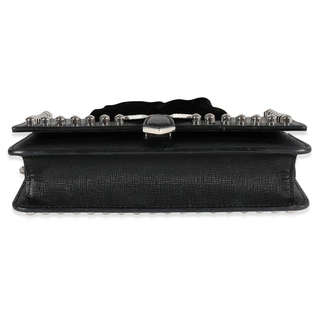 2010s Black Vitello Elite & Mink Studded Karlito Chain Wallet For Sale - Image 5 of 8