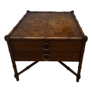 MCM Drexel Grand Tour Burl Wood Table For Sale