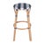 Coastal Tobias 30 in. Seat Height Round Rattan Backless Bar Stool, White/Navy Stripe/ Natural Rattan Frame For Sale - Image 3 of 7