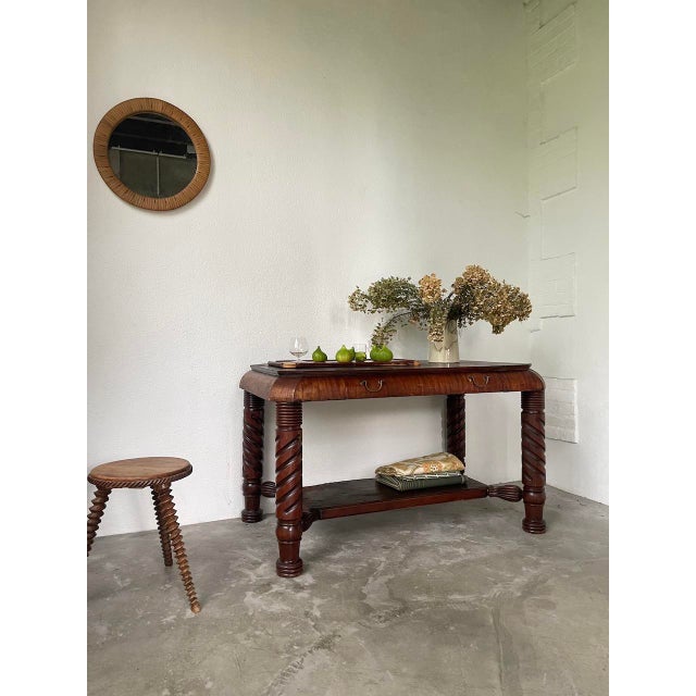 Mahogany Console Desk, 1900s For Sale - Image 6 of 18