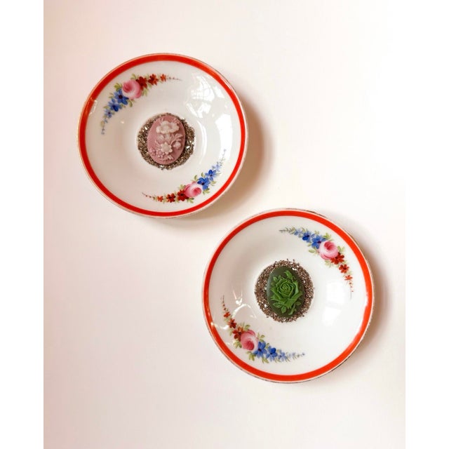 Traditional Little Relics No. 20 Original Mixed Media Assemblage Cameo on Vintage Porcelain Saucer by Dorothy Art For Sale - Image 3 of 4