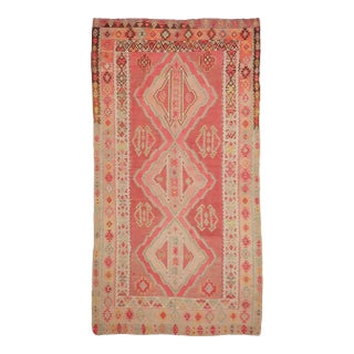 Mid 20th Century Pastel Large Vintage Turkish Kilim Rug For Sale