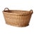 Antique Wicker Laundry Basket With Handles For Sale