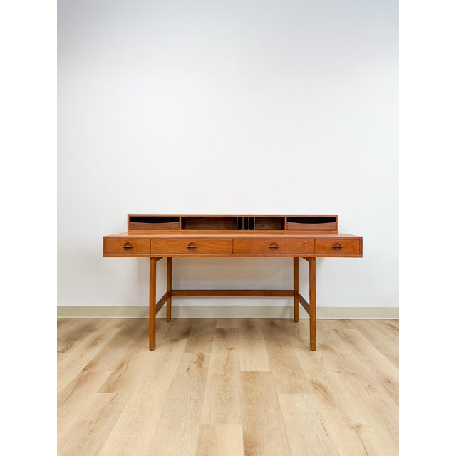 Mid-Century Modern Peter Lovig Nielsen MCM Desk Folding Top Shelving Rare Danish Modern Office Desk For Sale - Image 3 of 16