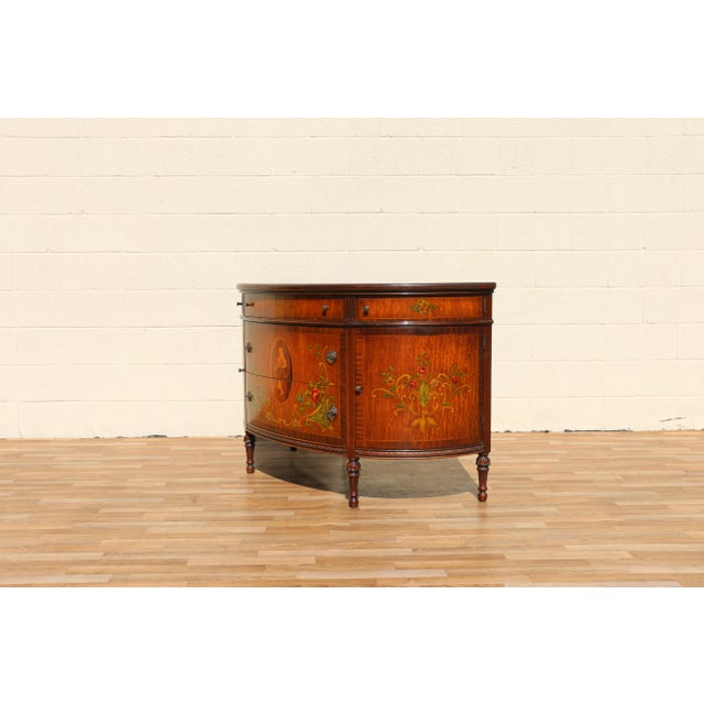 Early 20th Century Blackhawk Furniture Co. Louis XV Style Hand-Painted Sideboard Buffet Cabinet For Sale - Image 11 of 18