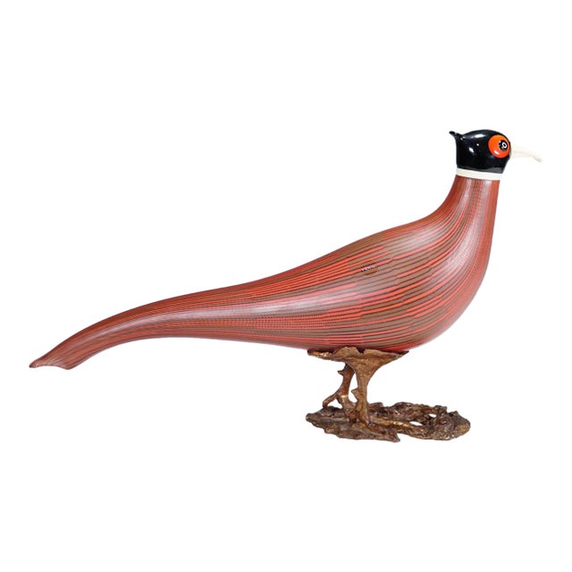 Rare Phesant Sculpture by Toni Zuccheri for Venini For Sale