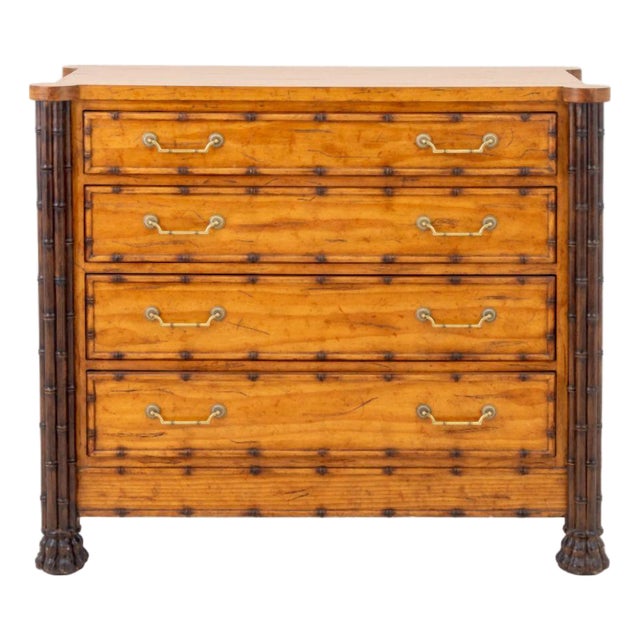 Aesthetic Style Faux Bamboo Chest of Drawers For Sale