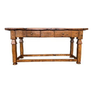 Antique and Rare French Alps Farmhouse Small Dining Table, Desk or Foyer Table 19c For Sale