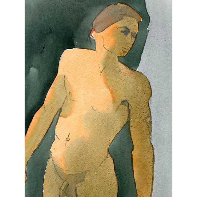Original Male Nude Watercolor Painting by Jon Hall 2003 For Sale - Image 4 of 5