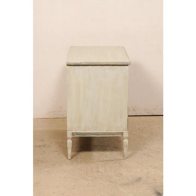 Mid 20th Century Swedish Gustavian Style Painted Wood Chest For Sale - Image 10 of 12