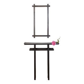 Tori Console Table in Oak with Mirror by Jean-Baptiste Van Den Heede For Sale