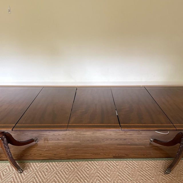 Vintage Georgian Style Mahogany Double-Pedestal Extension Dining Table For Sale - Image 4 of 7