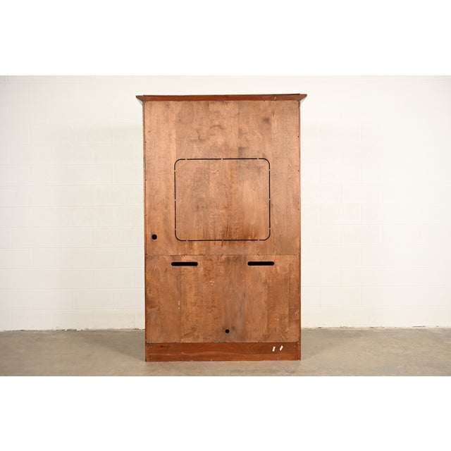 Stickley Harvey Ellis Collection Mission Arts & Crafts Inlaid Oak and Leaded Glass Armoire or Media Cabinet For Sale - Image 15 of 17