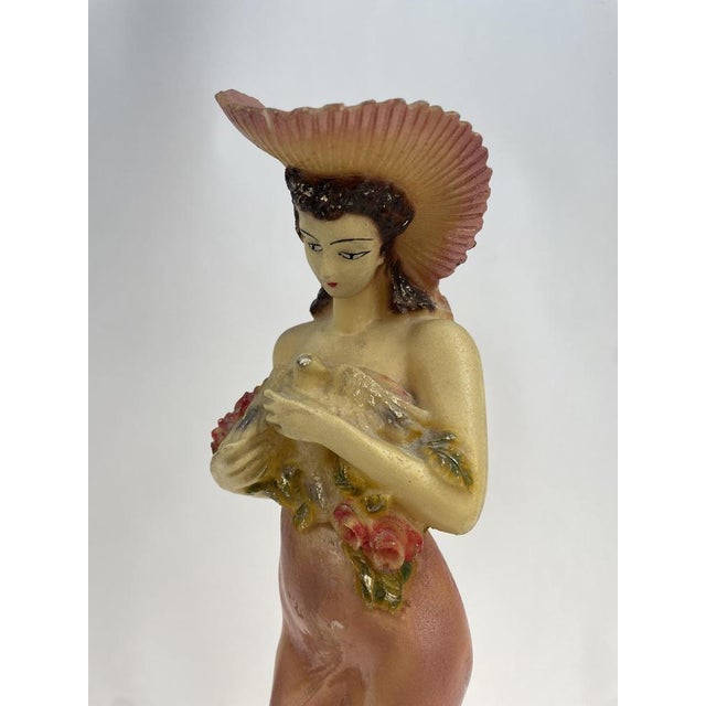 Decorative Figurine Depicting a Floral Woman, 1960s For Sale - Image 4 of 10