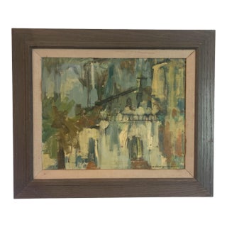 1960s San Francisco Mission Dolores by M. Grafton Dulaney Oil on Board, Framed For Sale
