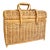 Late 20th Century Lidded Wicker Picnic Basket With Handles For Sale