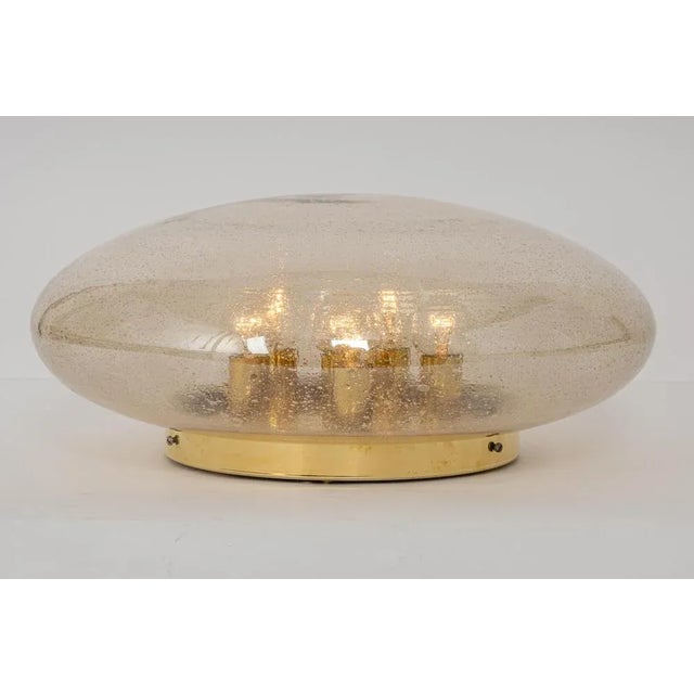 1960s Large Smoked Glass Flush Mount by Limburg, Germany, 1960s For Sale - Image 5 of 11