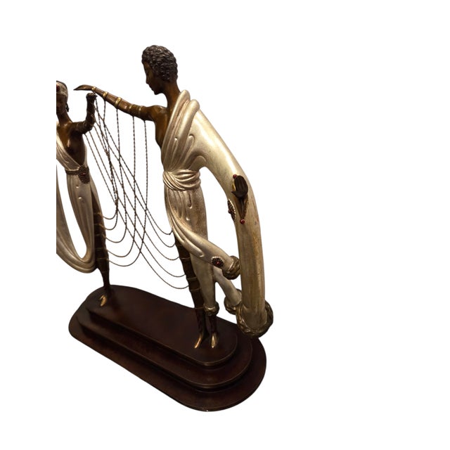 Erte Romain De Tirtoff the Wedding Bronze Sculpture Figural Dance Fine Art 1986 For Sale - Image 10 of 18