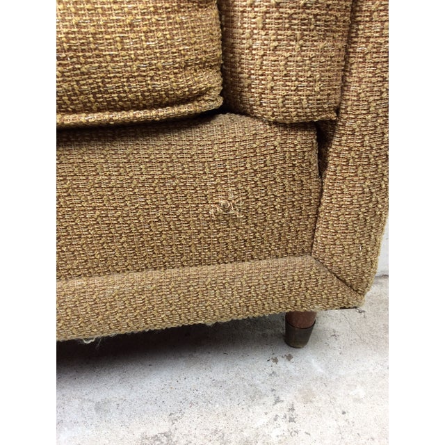 Textile Mid Century Modern Lounge Chair With Vintage Yellow Upholstery For Sale - Image 7 of 18