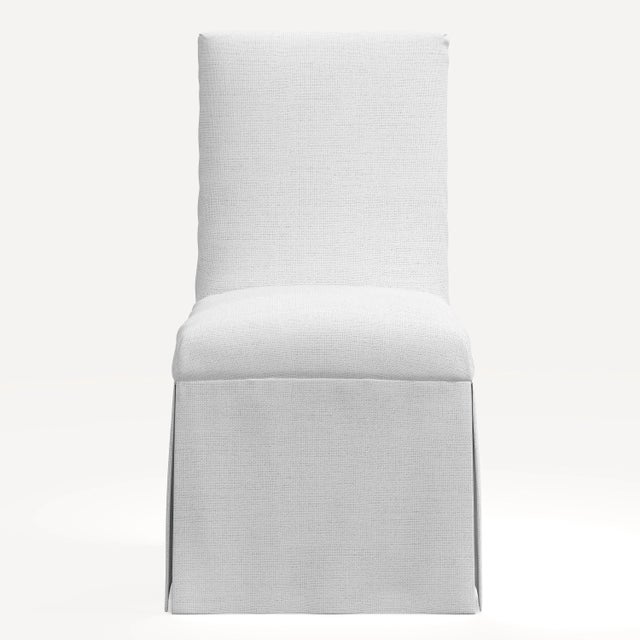 Farmhouse Red from Scalamandre crafted by Cloth & Company Claremont Dining Chair, White Solid Linen For Sale - Image 3 of 6